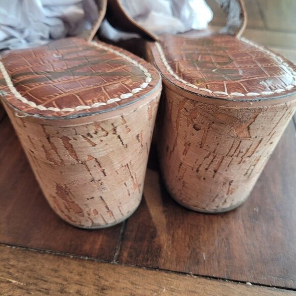 Sam Edelman Brown Wedge Sandals 9.5M - Picture 3 of 6